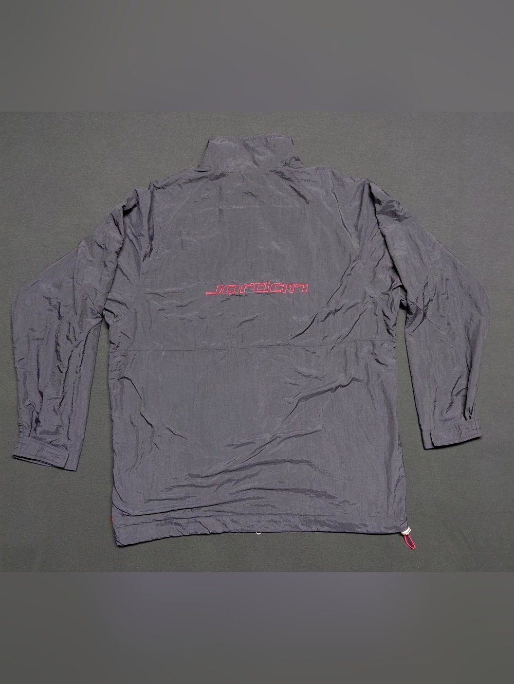 Vintage Air Jordan Nike Black Windbreaker Zip Up Jacket Track Men's Sz XXL - Picture 2 of 13